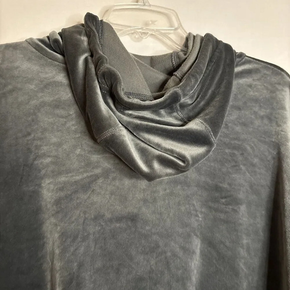 OFFLINE by Aerie Velour Cropped Hoodie Women's Size XL Gray Long Sleeve Pullover - Picture 9 of 16